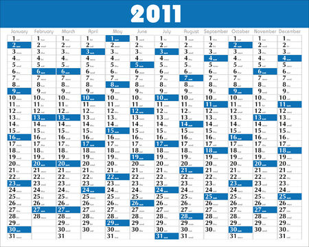 Vector Calendar for 2011 with graphic elementsのイラスト素材