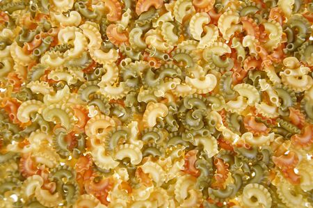 italian pasta as background, pasta of different colors