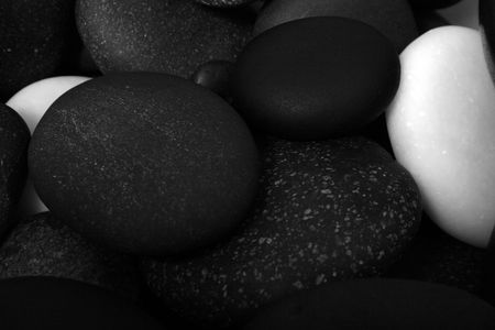 pile of stones of black and white for Stone Therapyの写真素材