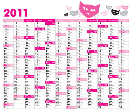 Calendar for 2011 with graphic elementsのイラスト素材