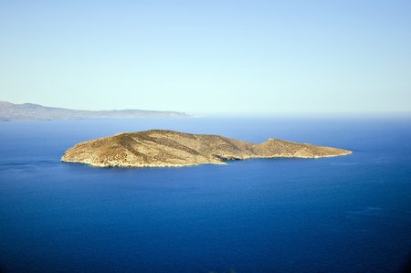 panoramic view of the island in the sea, the island of Crete, Greeceの写真素材