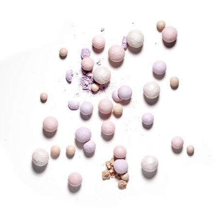 Make up glamour powder on white backgroundの写真素材
