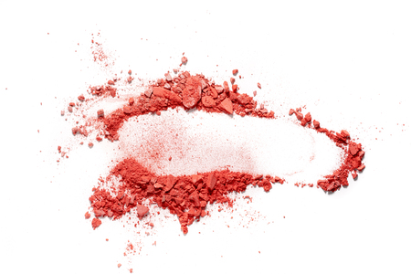 Make up crushed rouge on white backgroundの写真素材