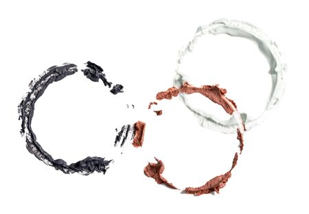 cosmetic products smear paint of facial mask on a white backgroundの写真素材