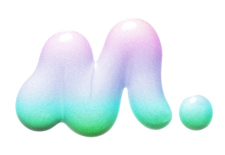 Collection of gradient smear of paint or cream in trendy color on a white backgroundの写真素材