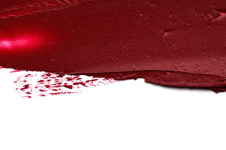 Cosmetic products smear paint of crushed cosmetic on a white backgroundの写真素材