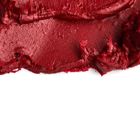 Cosmetic products smear paint of crushed cosmetic on a white backgroundの写真素材