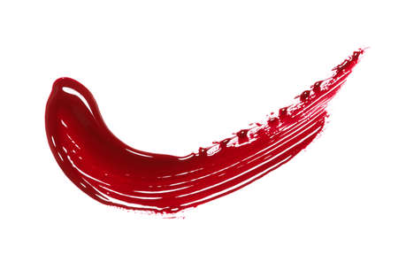 Cosmetic products smear paint of crushed cosmetic on a white backgroundの写真素材