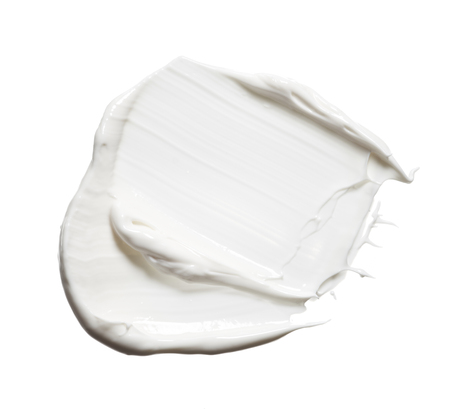 smear paint of cosmetic products on a white backgroundの写真素材