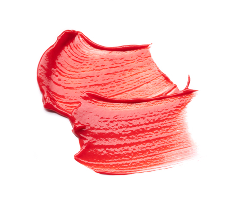 smear paint of cosmetic products on a white backgroundの写真素材