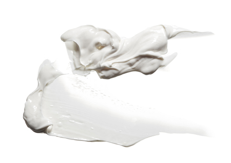 smear paint of cosmetic products on a white backgroundの写真素材