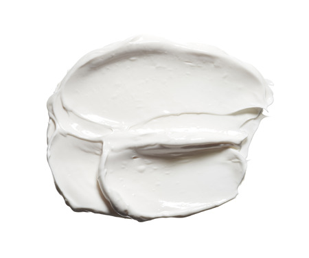 smear paint of cosmetic products on a white backgroundの写真素材