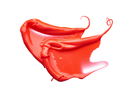 smear paint of cosmetic products on a white backgroundの写真素材