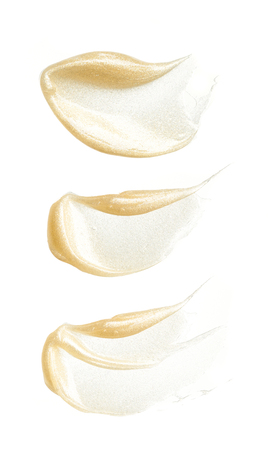 smear paint of cosmetic products on a white backgroundの写真素材