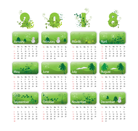 Calendar for 2018.のイラスト素材