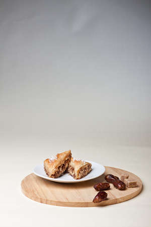 Turkish pastry on a boardの写真素材