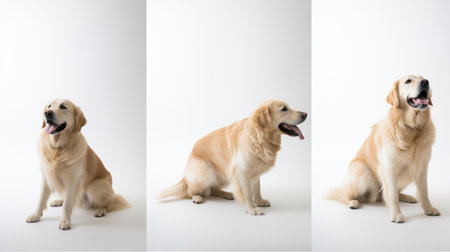 A golden retriever puppy is playing in the grass. The puppy is running around and having fun. The puppy is full of energy and is enjoying the sunshine. The puppy is a beautiful golden color and has a soft, fluffy coat. The puppy is a perfect addition to any family and would make a great pet.smile face , Ai Genneratedの素材