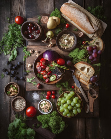 A collection of healthy food items including fruits, vegetables, and lean protein sources, arranged on a white background. These foods are great for a heart-healthy, cholesterol-lowering, and diabetes-friendly diet. Perfect for health and nutrition concepts.の素材