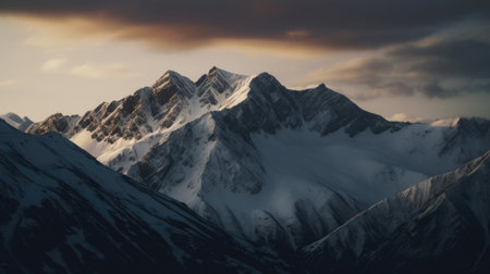 A stunning landscape of the Swiss Alps mountain range, with snow-capped peaks and green valleys. The image captures the beauty of the Swiss countryside and its natural scenery. The clear blue sky and sunlight illuminating the landscape provide a sense of tranquility and peace. Ideal for use as a background image or for travel and tourism purposesの素材