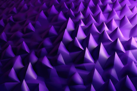 Immerse yourself in the mesmerizing world of this 3D triangle background, featuring a captivating purple gradient. This abstract vector illustration showcases a perfect blend of colors and shapes, creating a visually stunning composition. The computer-generated art design template offers endless possibilities for creative projects. Whether for presentations, digital artwork, or website backgrounds, this image is sure to make a bold and eye-catching statementの素材