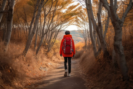 This captivating image showcases an adventurous journey as a hiking and traveling enthusiast explores a scenic trail. The composition captures the spirit of wanderlust and discovery, as the guy immerses himself in the beauty of nature. With a backpack on his back, he embarks on a trail that promises exciting experiences and breathtaking vistas. The image reflects the joy of outdoor exploration, showcasing the harmony between the traveler and the natural environment. Join this intrepid adventurer on his quest for new horizons and unforgettable momentsの素材