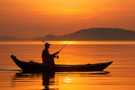 This captivating image portrays a dedicated fisherman engaged in the timeless pursuit of fishing. The composition captures the essence of the fishing experience, as the fisherman stands with focus and determination, casting his line into the water. The image reflects the tranquility of the surroundings, the anticipation of a potential catch, and the harmony between man and the vast expanse of the sea. Witness the artistry and skill of the fisherman as he navigates the elements, embracing the challenges and rewards that come with this age-old traditionの素材