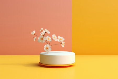 Embrace the spirit of renewal and new beginnings with this captivating minimal podium mockup. The clean and sleek design of the podium takes center stage against a vibrant spring background. The soft pastel hues and blooming flowers create a refreshing and inviting atmosphere, perfectly complementing the minimalist aesthetic. This composition is ideal for showcasing presentations, product displays, or any creative project that embodies the energy and beauty of the spring season. Make a statement and capture attention with this exquisite mockup on a spring backgroundの素材