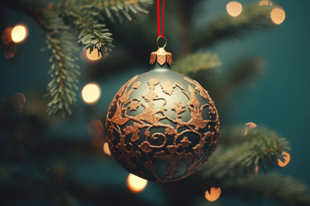 A timeless Christmas ornament decoration with vintage color effects that add an elegant and nostalgic touch to your holiday visualsの素材
