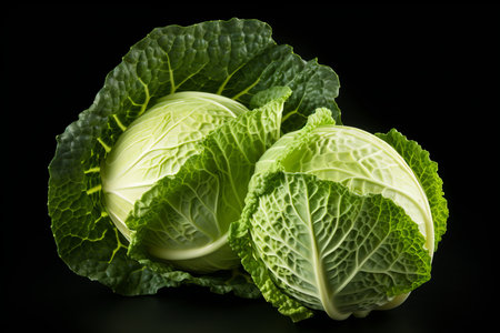 A high-quality, realistic photo capturing the crisp and vibrant texture of fresh cabbage. This image is ideal for various culinary and healthy eating concepts, with a focus on the natural beauty of this versatile vegetableの素材