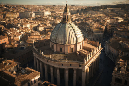 A breathtaking view of the iconic Pantheon in Rome, Italy. This ancient Roman temple, with its majestic dome and stunning architecture, stands as a testament to the grandeur of historyの素材