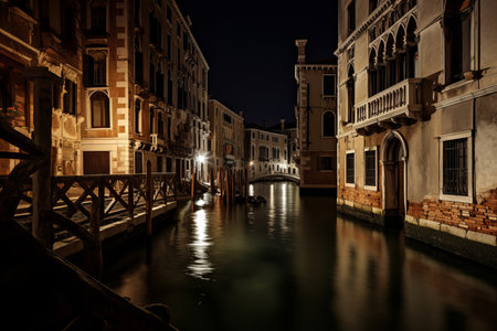 Iconic Grand Canal in Venice, Italy, bathed in the glorious light of a blue sky. Discover the timeless beauty of this enchanting cityscapeの素材