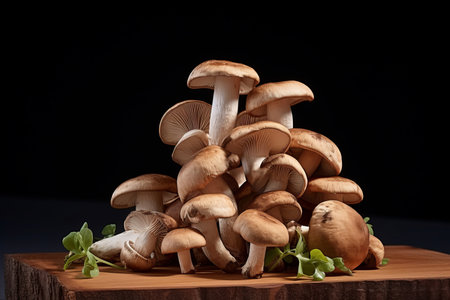 This realistic photo captures assorted mushrooms against a white, flat-colored background. The front view of the mushrooms showcases their unique textures and natural earthy tones, making this image ideal for culinary publications, health and wellness content, and gourmet cooking guidesの素材