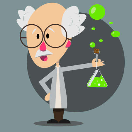 Science professor cartoon characterのイラスト素材