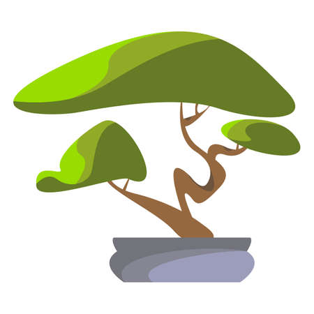 Bonsai tree.Vector illustration icon.White background.のイラスト素材
