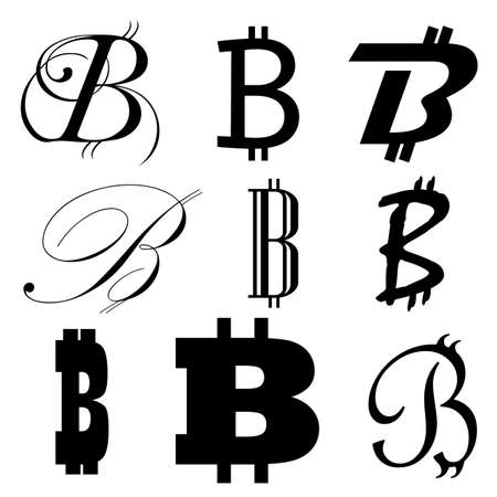 Bitcoin lettering.Vector illustration.のイラスト素材