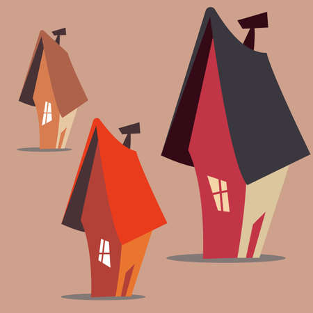 Set of houses. Vector illustrationのイラスト素材