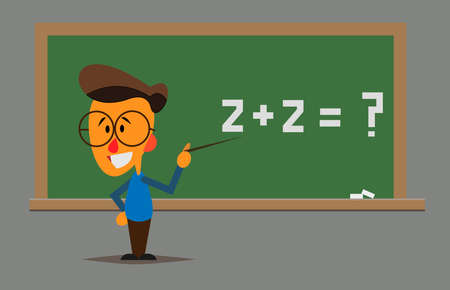 Vector illustration of a young teacher in a nursery schoolのイラスト素材