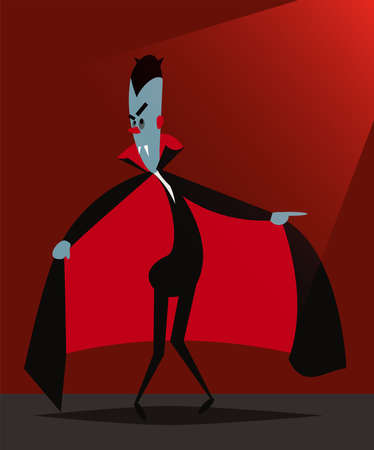 Vector illustration of funny Dracula during the Halloweenのイラスト素材