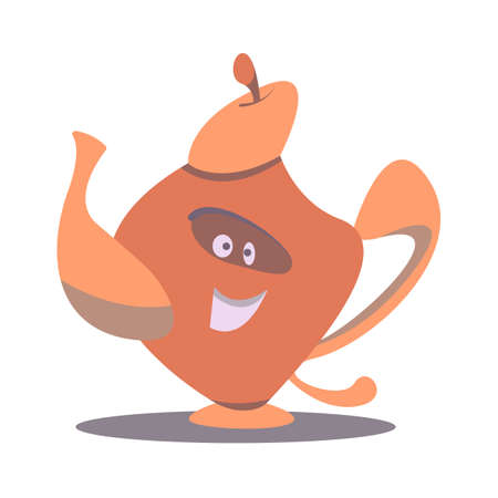 Cartoon kettle vector illustration.のイラスト素材