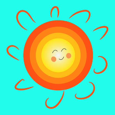 Sun icon. Cartoon style vector illustration.のイラスト素材