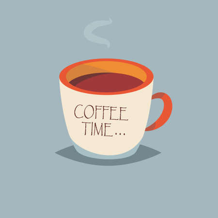 Coffee time.Vector illustration for web.Cartoon style.のイラスト素材