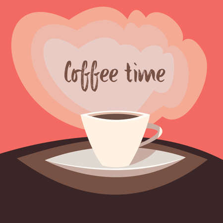 Coffee time.Vector illustration.Cartoon style.のイラスト素材