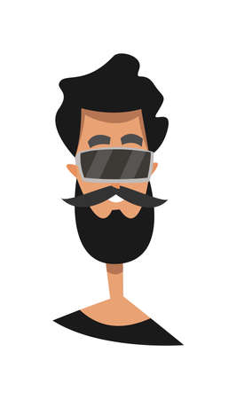 Augmented reality.Boy.Cartoon style.Vector illustration.のイラスト素材