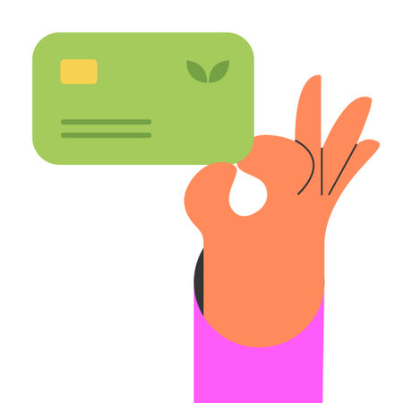 Eco Bank card in the hand of a businessman.のイラスト素材