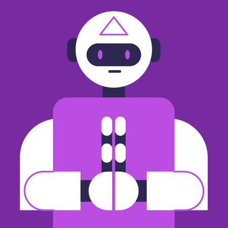 Meditating Artificial Intelligence. Spiritual robot. Zen and harmony concept. Flat vector illustration.のイラスト素材