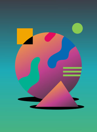 Abstract Vibrant Geometric shapes colorful backgrounds design. Bold modern design, printable...