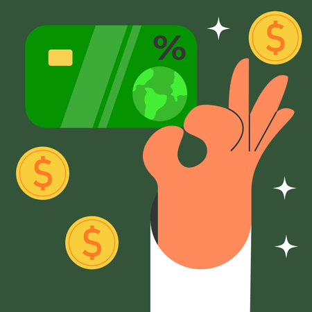 Ecological investment concept with money and credit card. Sustainable development and green economy concept. Flat vector business illustration.のイラスト素材