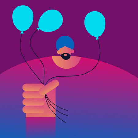 Balloon Indian seller. Festive accessories for Indian holidays. Flat vector illustration.のイラスト素材