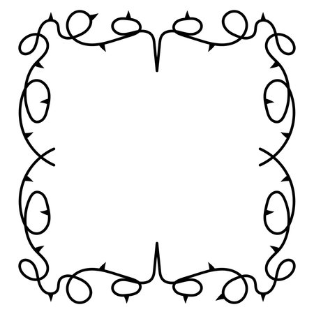 Gothic Thorned Vine Frame Vector Illustration.のイラスト素材