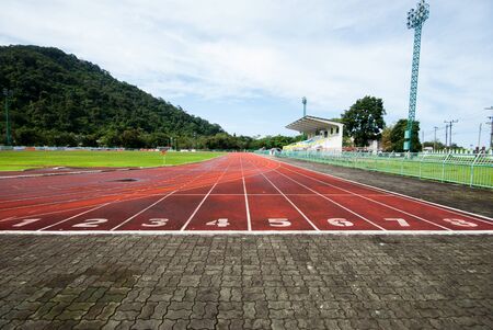 Athletics Track Lane Numbers at Stadium